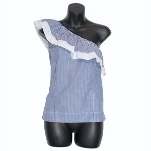 NWT J.Crew One Shoulder Striped Top